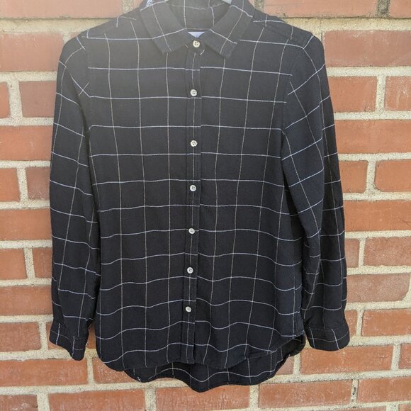 Rag & Bone Women's Button Front Navy Plaid Shirt Small - Picture 1 of 9